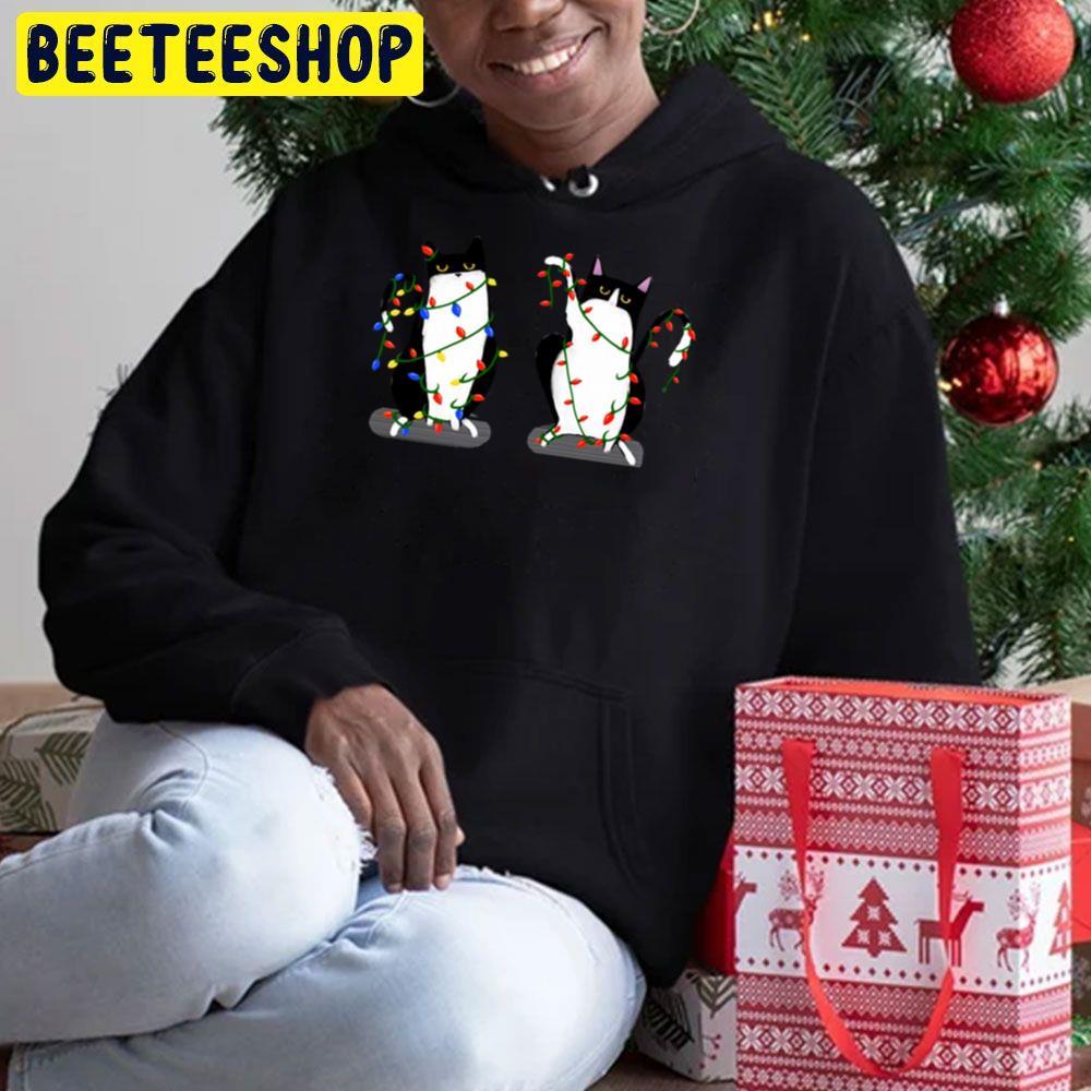 Cats Playing With The Christmas Lights Beeteeshop Trending Unisex Sweatshirt Cats Playing With The Christmas Lights Beeteeshop Trending Unisex Sweatshirt