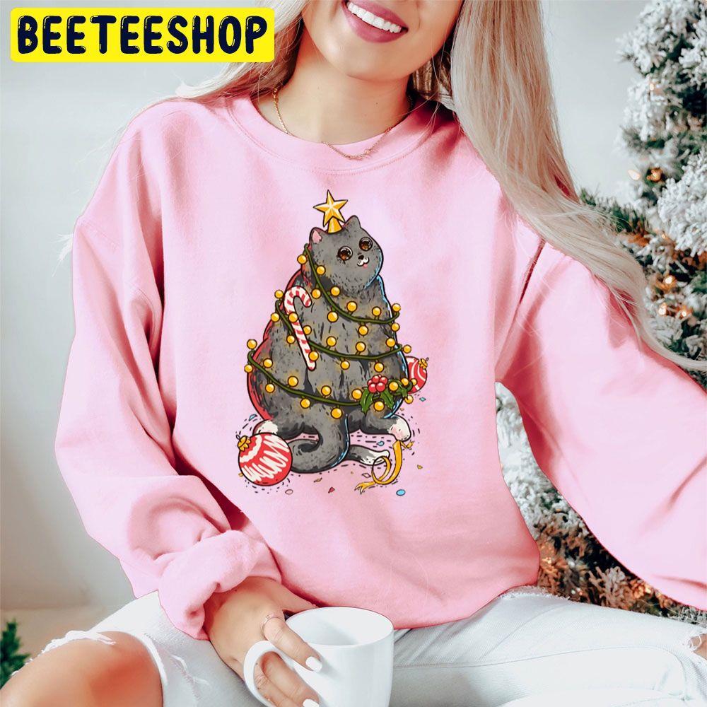 Christmas Cat Or Christmas Tree Beeteeshop Trending Unisex Hoodie Christmas Cat Or Christmas Tree Beeteeshop Trending Unisex Hoodie