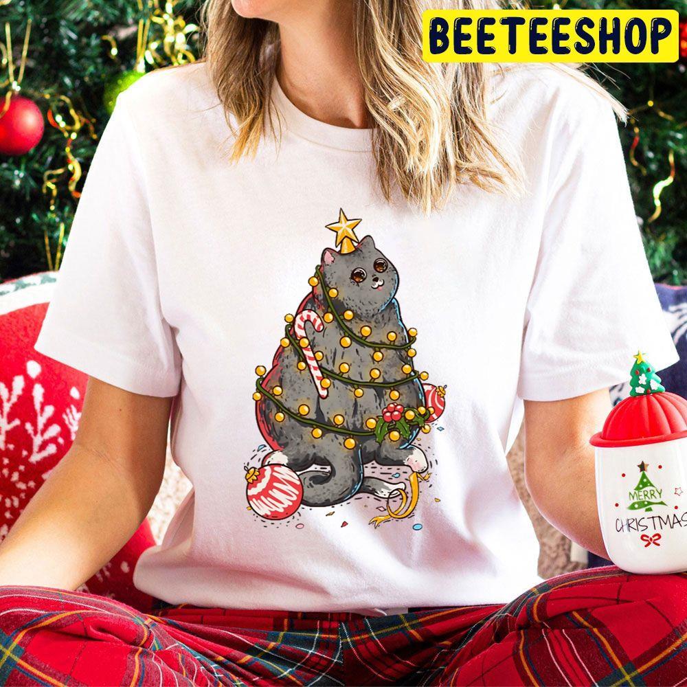 Christmas Cat Or Christmas Tree Beeteeshop Trending Unisex Hoodie Christmas Cat Or Christmas Tree Beeteeshop Trending Unisex Hoodie