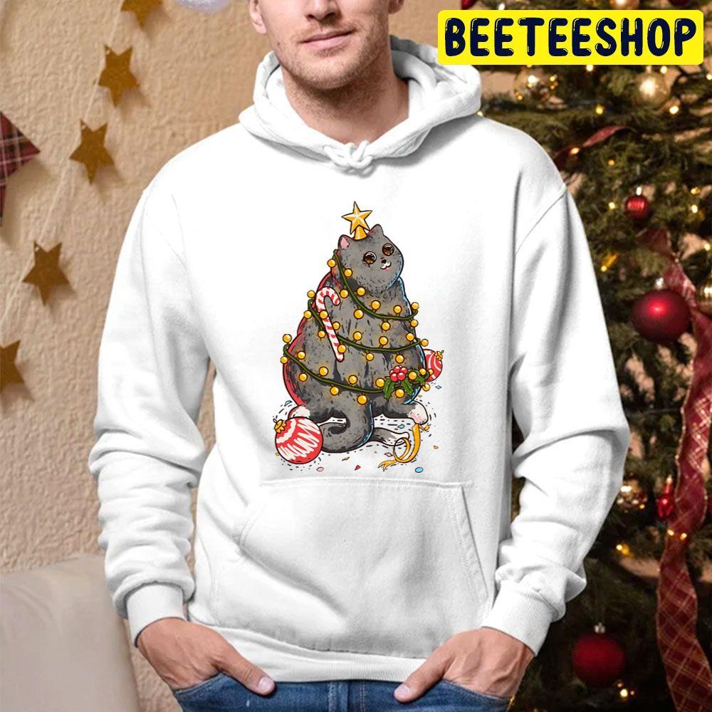 Christmas Cat Or Christmas Tree Beeteeshop Trending Unisex Hoodie Christmas Cat Or Christmas Tree Beeteeshop Trending Unisex Hoodie