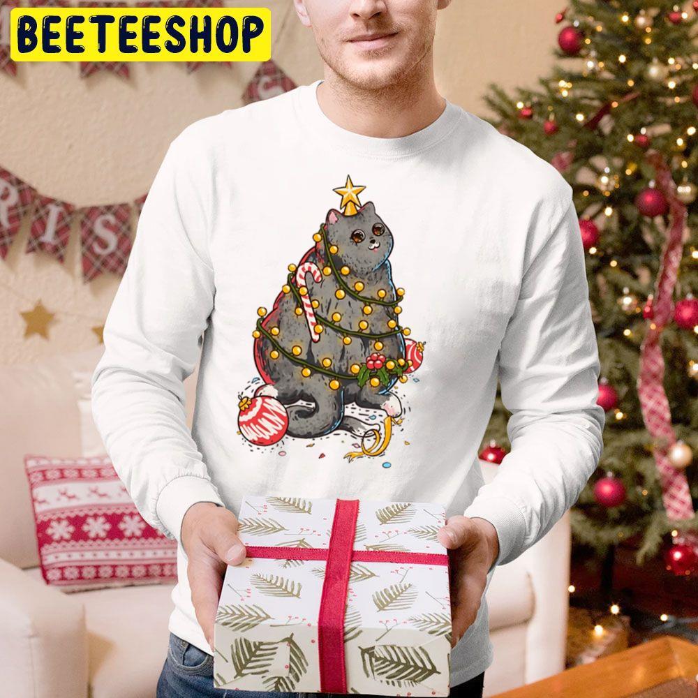 Christmas Cat Or Christmas Tree Beeteeshop Trending Unisex Hoodie Christmas Cat Or Christmas Tree Beeteeshop Trending Unisex Hoodie