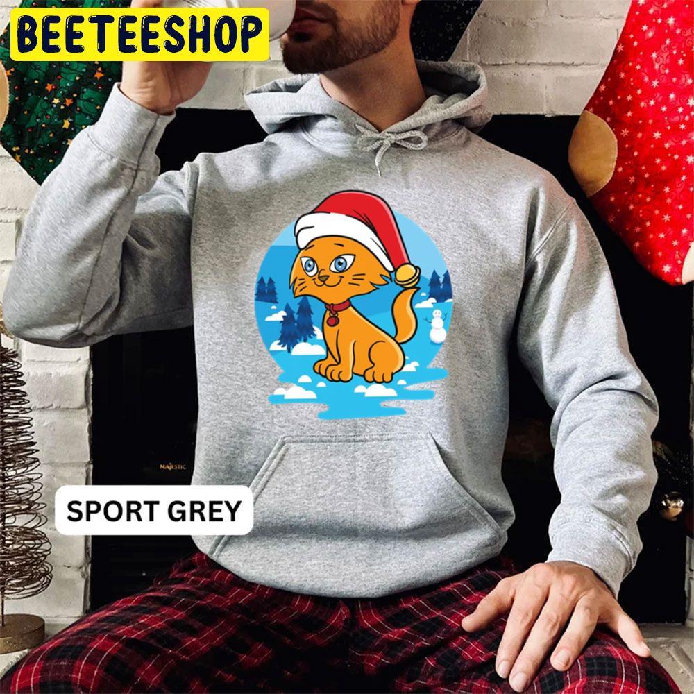 Christmas Cat Santa Hat Winter Beeteeshop Trending Unisex Hoodie Christmas Cat Santa Hat Winter Beeteeshop Trending Unisex Hoodie