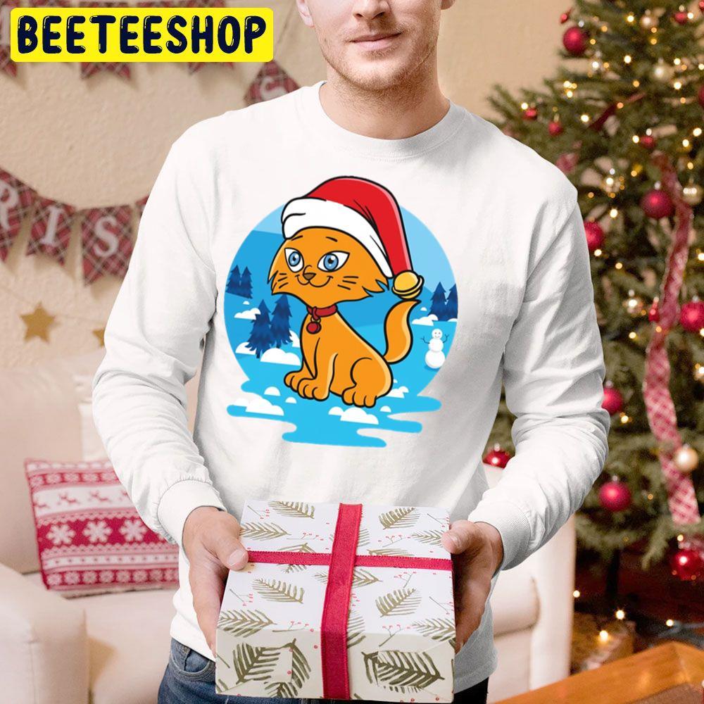 Christmas Cat Santa Hat Winter Beeteeshop Trending Unisex Hoodie Christmas Cat Santa Hat Winter Beeteeshop Trending Unisex Hoodie