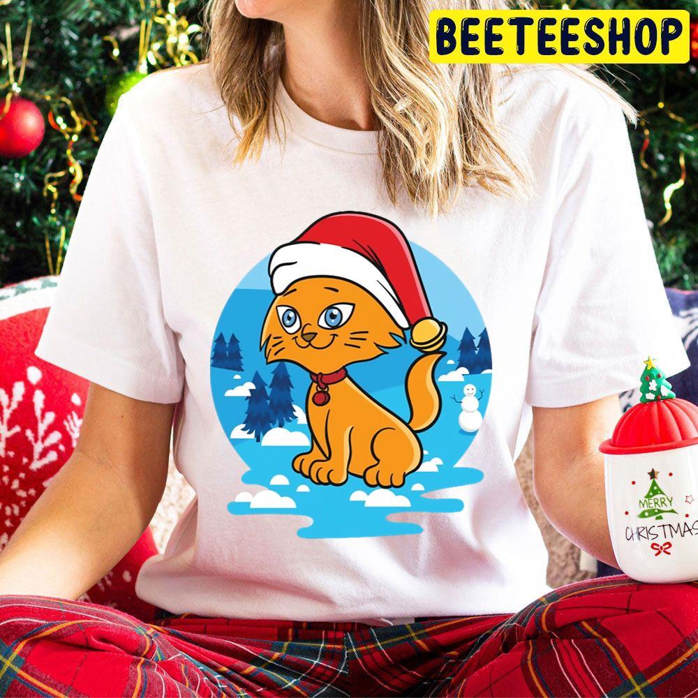 Christmas Cat Santa Hat Winter Beeteeshop Trending Unisex Hoodie Christmas Cat Santa Hat Winter Beeteeshop Trending Unisex Hoodie