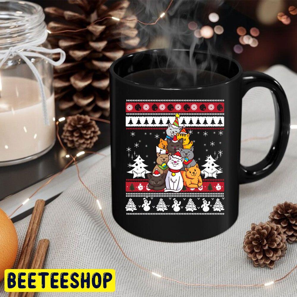 Christmas Cat Tree Ugly Pattern Beeteeshop Trending Unisex Sweatshirt Christmas Cat Tree Ugly Pattern Beeteeshop Trending Unisex Sweatshirt