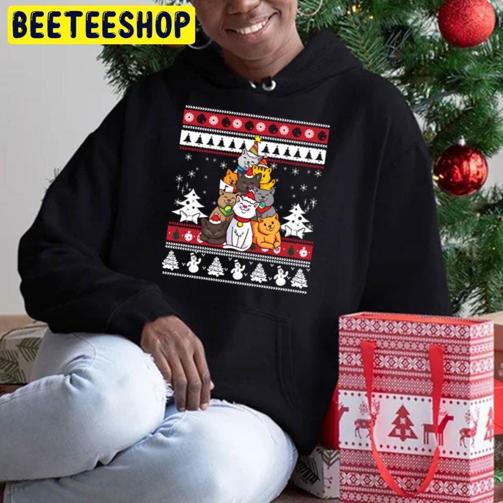 Christmas Cat Tree Ugly Pattern Beeteeshop Trending Unisex Sweatshirt Christmas Cat Tree Ugly Pattern Beeteeshop Trending Unisex Sweatshirt