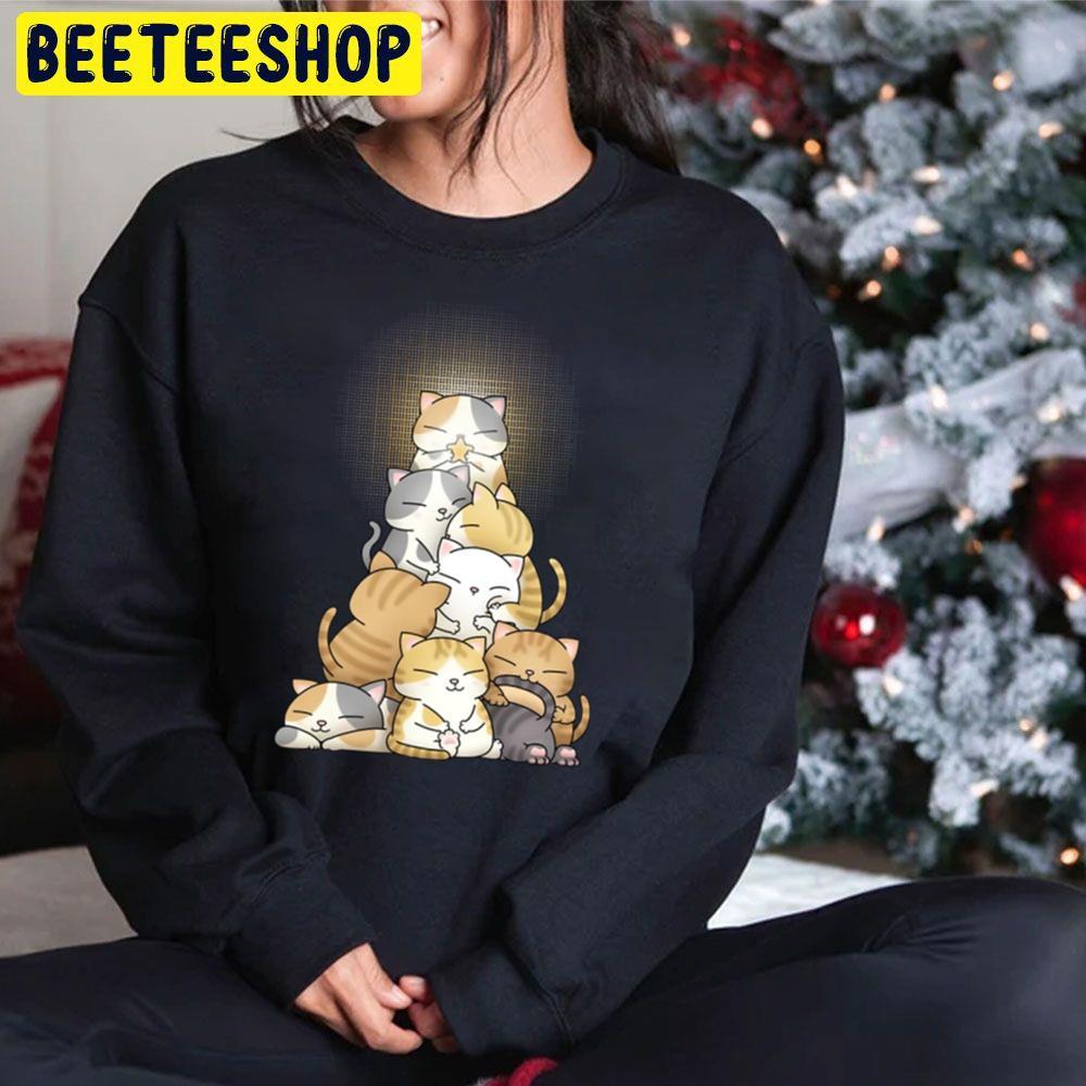 Chubby Cat Christmas Tree Beeteeshop Trending Unisex Sweatshirt Chubby Cat Christmas Tree Beeteeshop Trending Unisex Sweatshirt