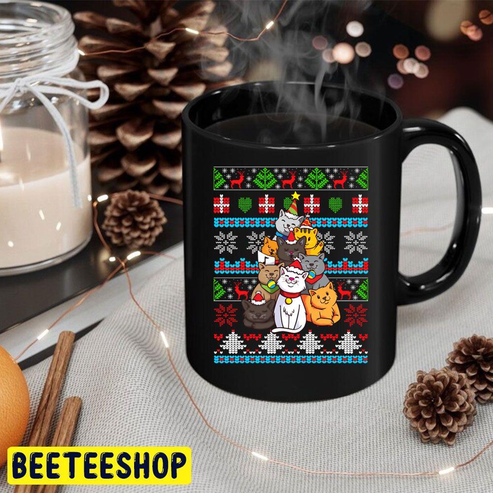 Color Art Christmas Cat Tree Beeteeshop Trending Unisex Hoodie Color Art Christmas Cat Tree Beeteeshop Trending Unisex Hoodie