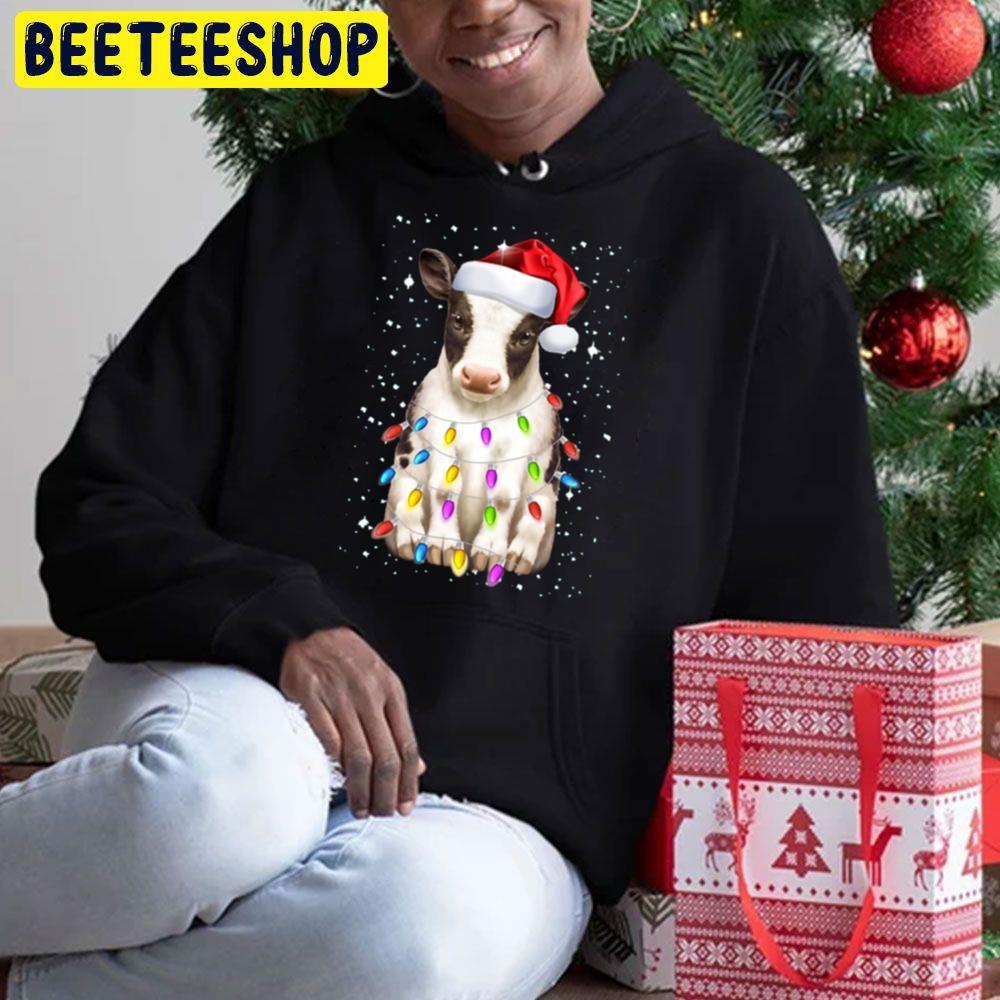 Cow Santa Hat Christmas Lights Beeteeshop Trending Unisex Sweatshirt Cow Santa Hat Christmas Lights Beeteeshop Trending Unisex Sweatshirt