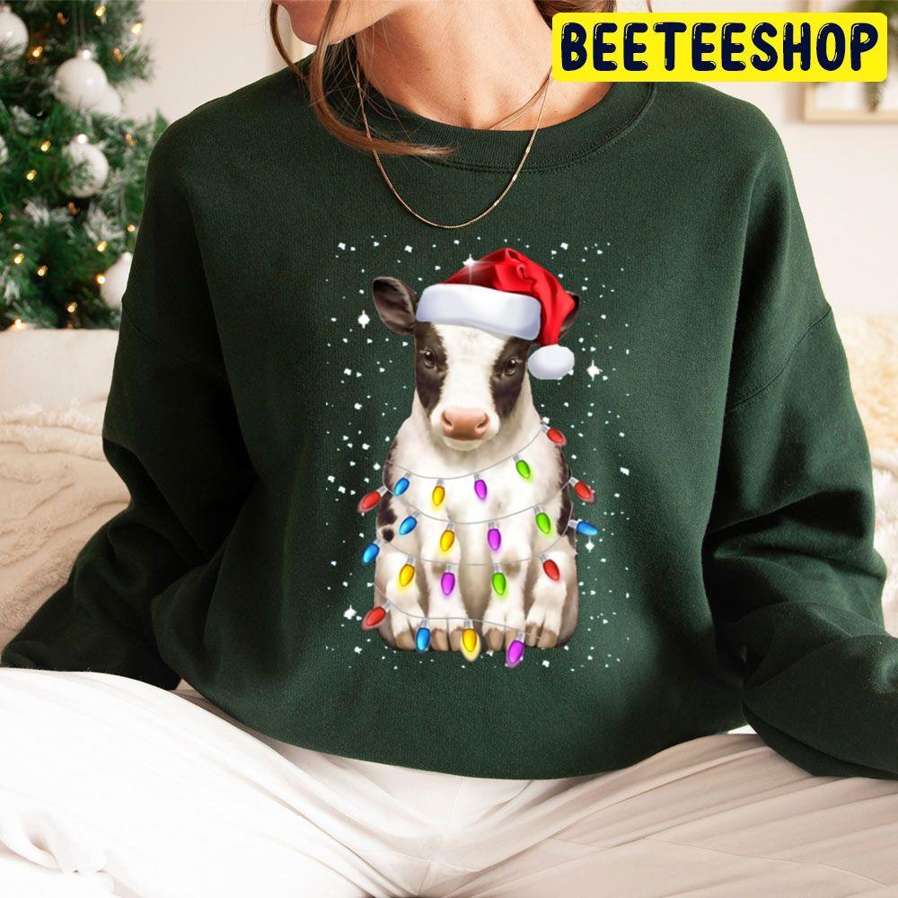 Cow Santa Hat Christmas Lights Beeteeshop Trending Unisex Sweatshirt Cow Santa Hat Christmas Lights Beeteeshop Trending Unisex Sweatshirt