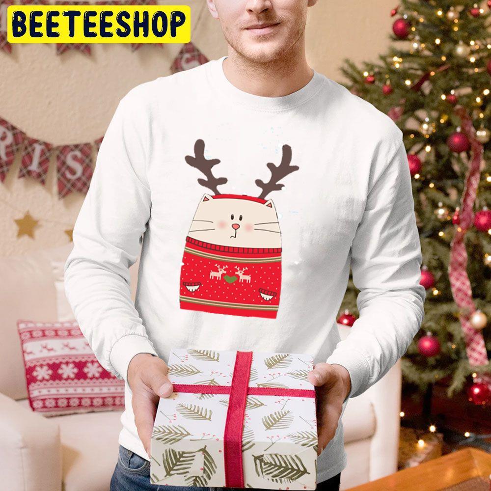 Cute Cat Reindeer Christmas Beeteeshop Trending Unisex Hoodie Cute Cat Reindeer Christmas Beeteeshop Trending Unisex Hoodie