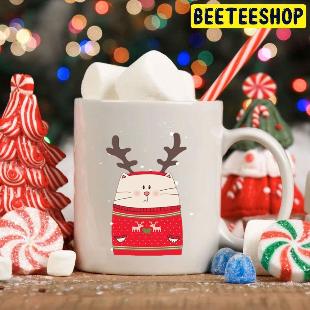 Cute Cat Reindeer Christmas Beeteeshop Trending Unisex Hoodie Cute Cat Reindeer Christmas Beeteeshop Trending Unisex Hoodie