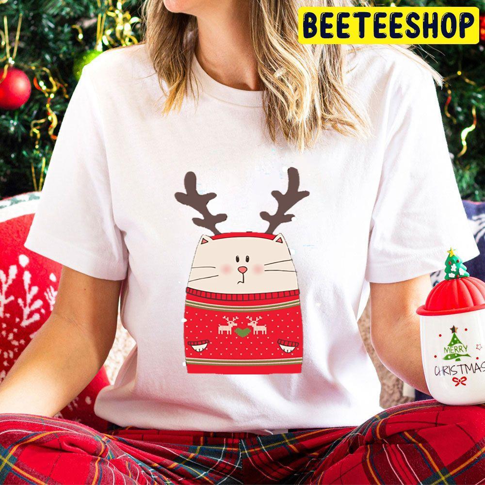 Cute Cat Reindeer Christmas Beeteeshop Trending Unisex Hoodie Cute Cat Reindeer Christmas Beeteeshop Trending Unisex Hoodie