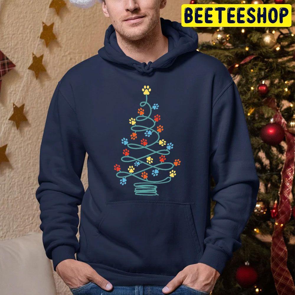Cute Dog Paws Christmas Tree Beeteeshop Trending Unisex Sweatshirt Cute Dog Paws Christmas Tree Beeteeshop Trending Unisex Sweatshirt