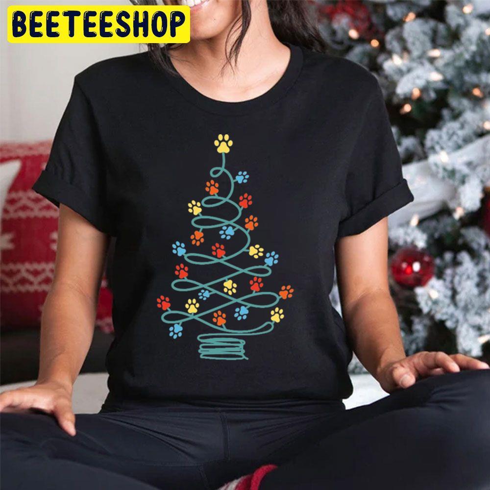 Cute Dog Paws Christmas Tree Beeteeshop Trending Unisex Sweatshirt Cute Dog Paws Christmas Tree Beeteeshop Trending Unisex Sweatshirt