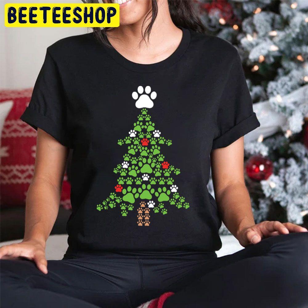 Dog Paws Christmas Tree Beeteeshop Trending Unisex Hoodie Dog Paws Christmas Tree Beeteeshop Trending Unisex Hoodie