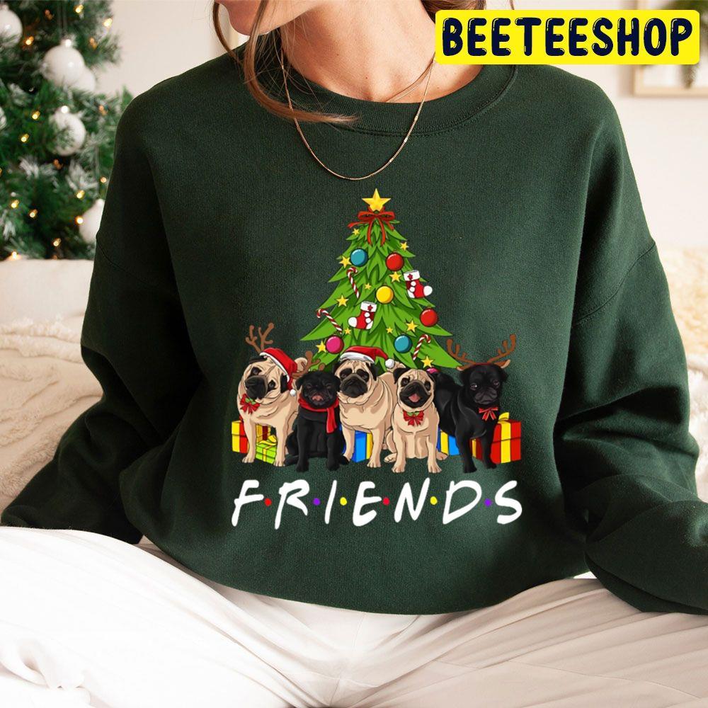 Friends Christmas Tree Pugs Beeteeshop Trending Unisex Sweatshirt Friends Christmas Tree Pugs Beeteeshop Trending Unisex Sweatshirt