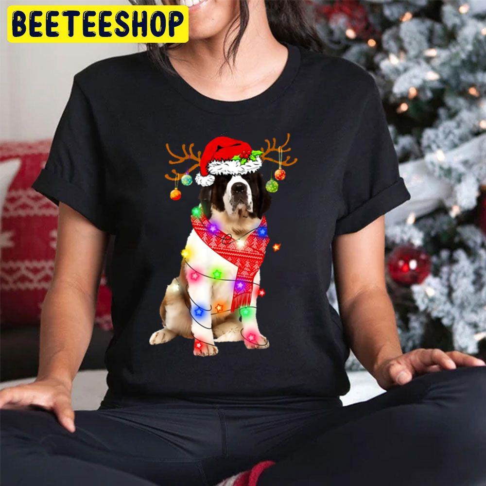 Funny St Bernard Santa Hat Dog Reindeer Christmas Lights Dog Lover Beeteeshop Trending Unisex Sweatshirt Funny St Bernard Santa Hat Dog Reindeer Christmas Lights Dog Lover Beeteeshop Trending Unisex Sweatshirt
