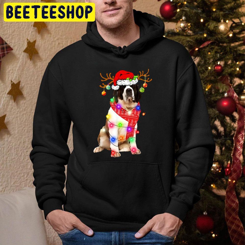 Funny St Bernard Santa Hat Dog Reindeer Christmas Lights Dog Lover Beeteeshop Trending Unisex Sweatshirt Funny St Bernard Santa Hat Dog Reindeer Christmas Lights Dog Lover Beeteeshop Trending Unisex Sweatshirt