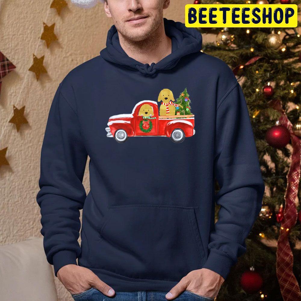 Golden Retrievers Christmas Red Truck Beeteeshop Trending Unisex Sweatshirt Golden Retrievers Christmas Red Truck Beeteeshop Trending Unisex Sweatshirt