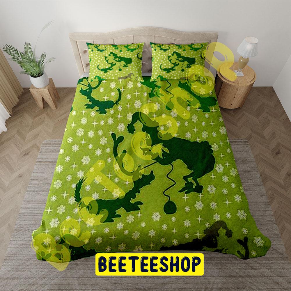 Green Art Grinch Trending Bedding Set Green Art Grinch Trending Bedding Set