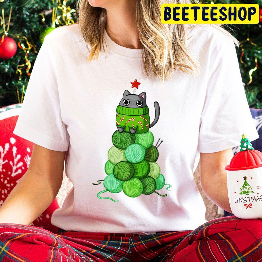 Green Cat Christmas Tree Beeteeshop Trending Unisex Hoodie Green Cat Christmas Tree Beeteeshop Trending Unisex Hoodie