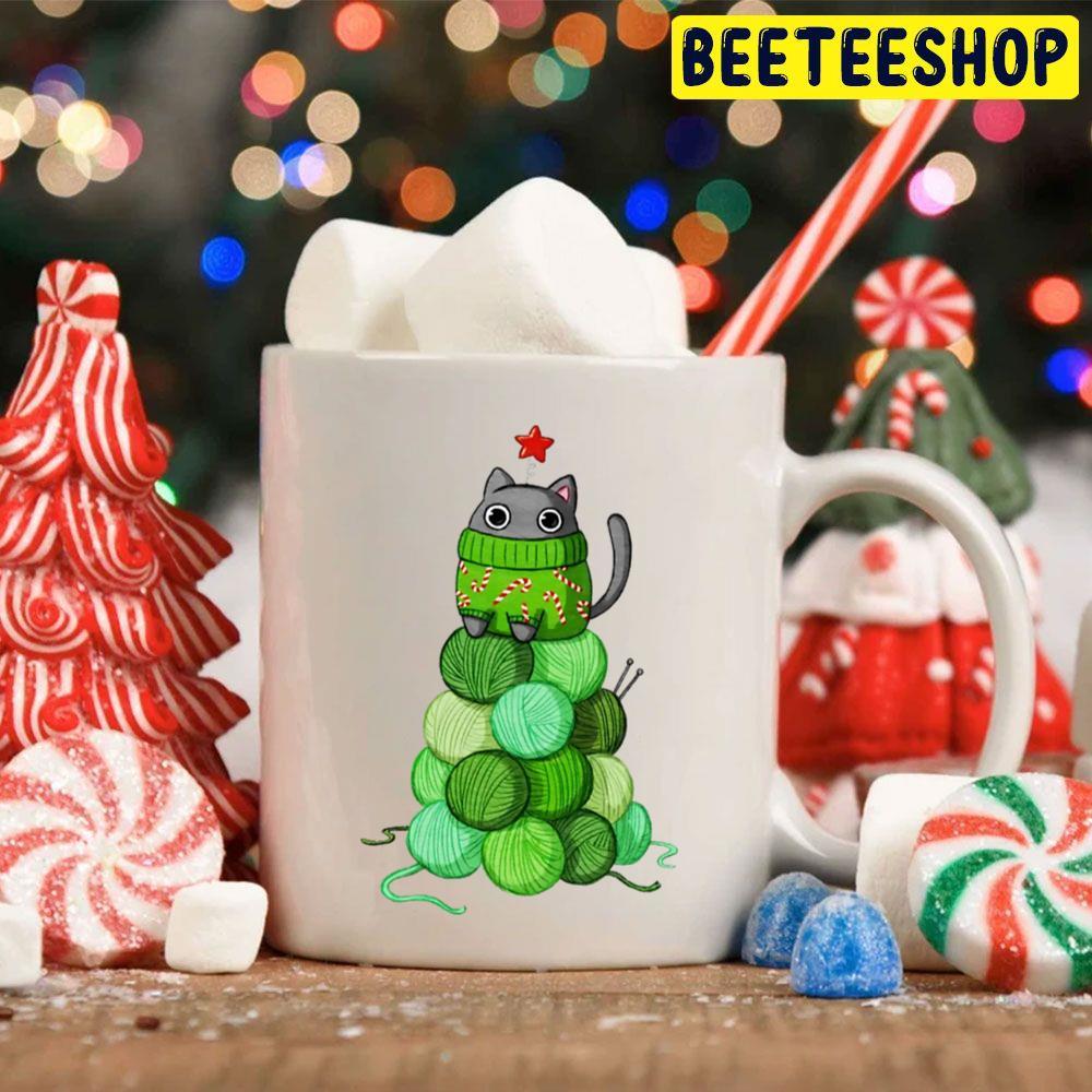 Green Cat Christmas Tree Beeteeshop Trending Unisex Hoodie Green Cat Christmas Tree Beeteeshop Trending Unisex Hoodie