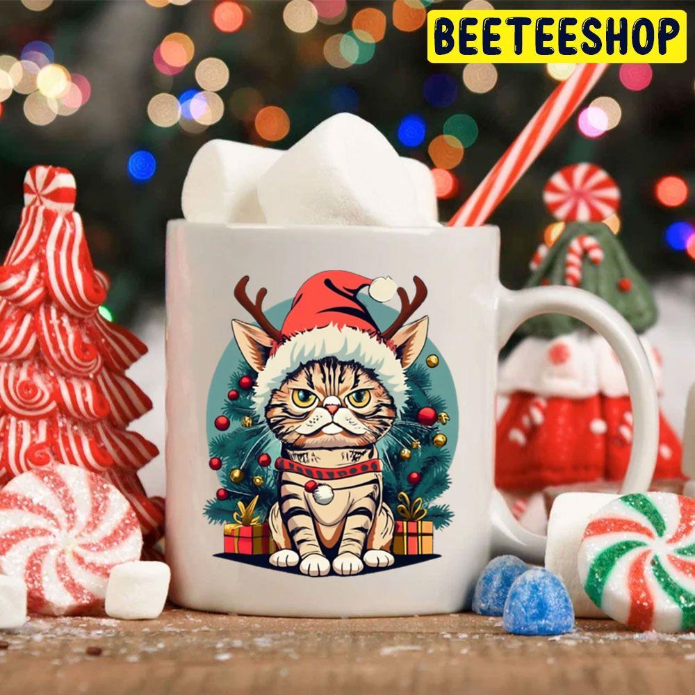 Grumpy Christmas Cat Art Beeteeshop Trending Unisex Hoodie Grumpy Christmas Cat Art Beeteeshop Trending Unisex Hoodie