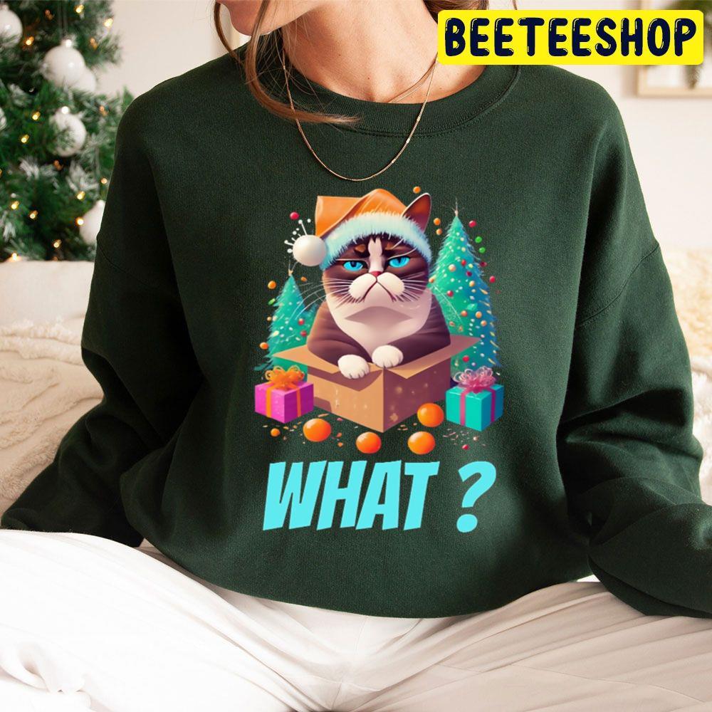 Grumpy Christmas Cat What Beeteeshop Trending Unisex Sweatshirt Grumpy Christmas Cat What Beeteeshop Trending Unisex Sweatshirt