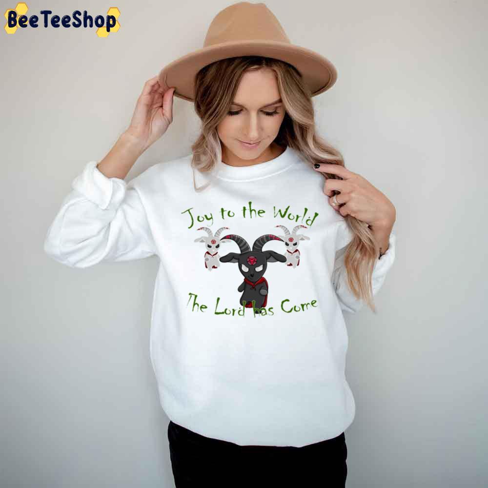 Joy To The World The Lord Has Come Hail Satan Christmas Goat Beeteeshop Trending Unisex T-Shirt Joy To The World The Lord Has Come Hail Satan Christmas Goat Beeteeshop Trending Unisex T-Shirt