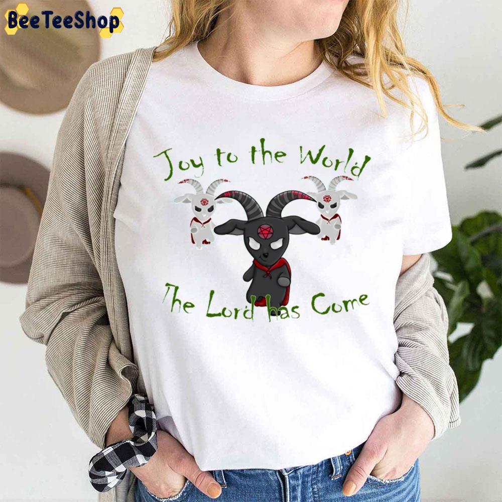 Joy To The World The Lord Has Come Hail Satan Christmas Goat Beeteeshop Trending Unisex T-Shirt Joy To The World The Lord Has Come Hail Satan Christmas Goat Beeteeshop Trending Unisex T-Shirt