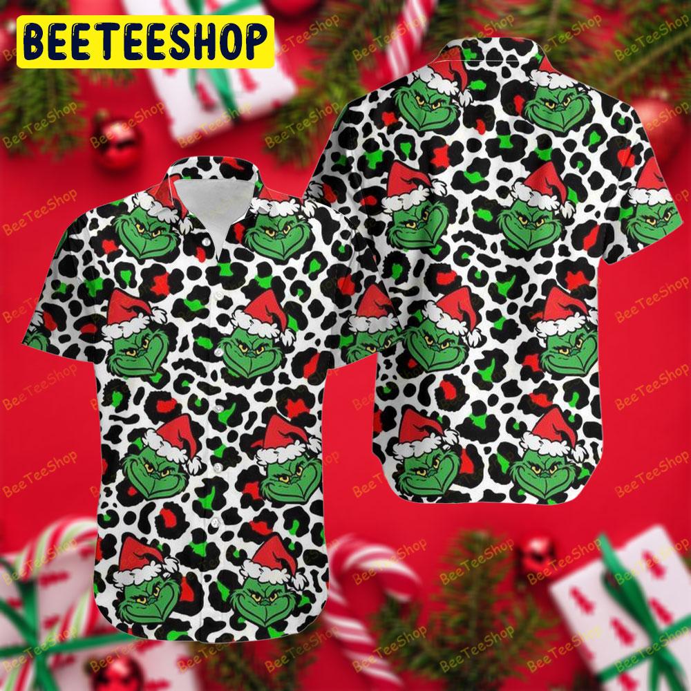 Leopard With Grinch Trending Hawaii Shirt Leopard With Grinch Trending Hawaii Shirt