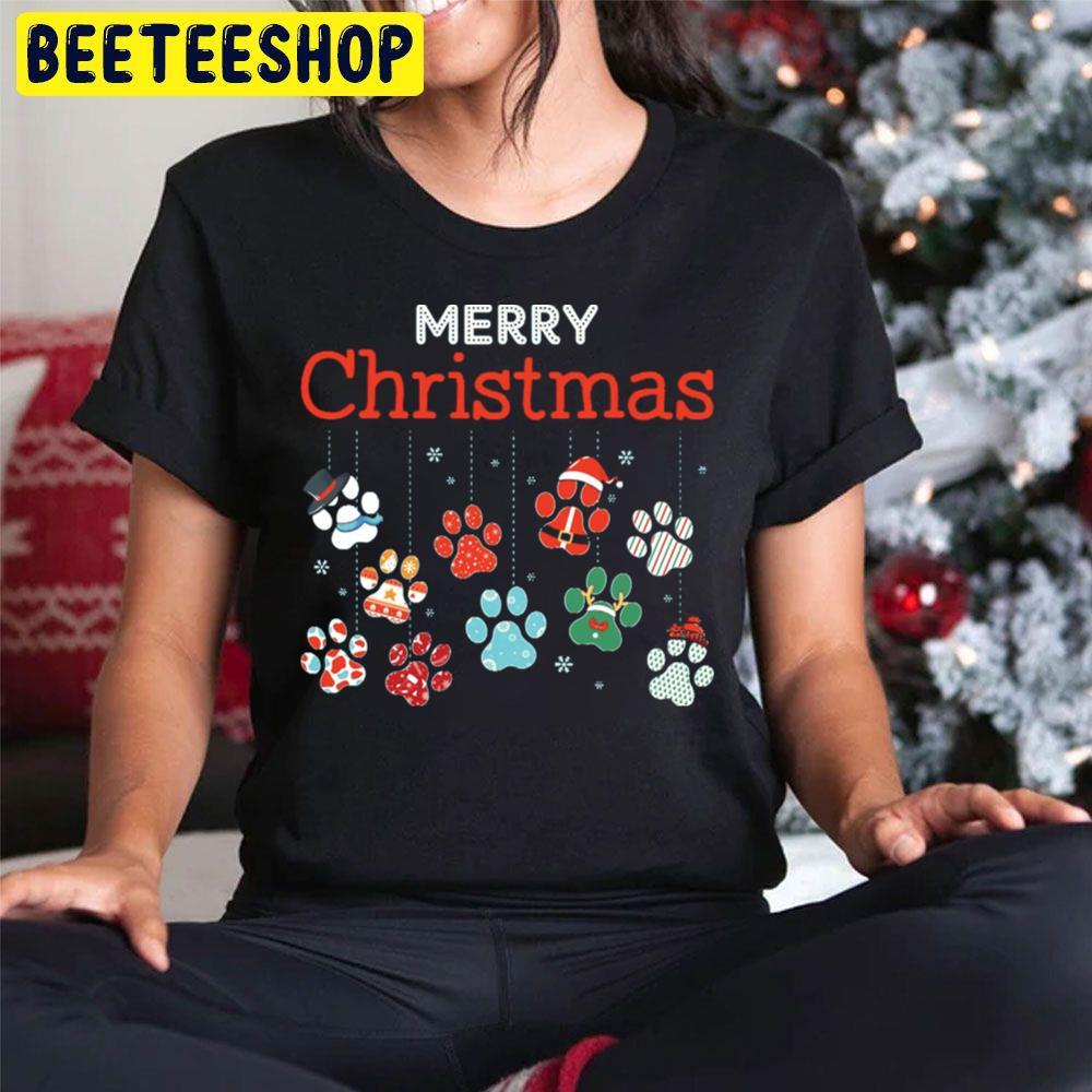 Merry Christmas Paws Beeteeshop Trending Unisex Hoodie Merry Christmas Paws Beeteeshop Trending Unisex Hoodie