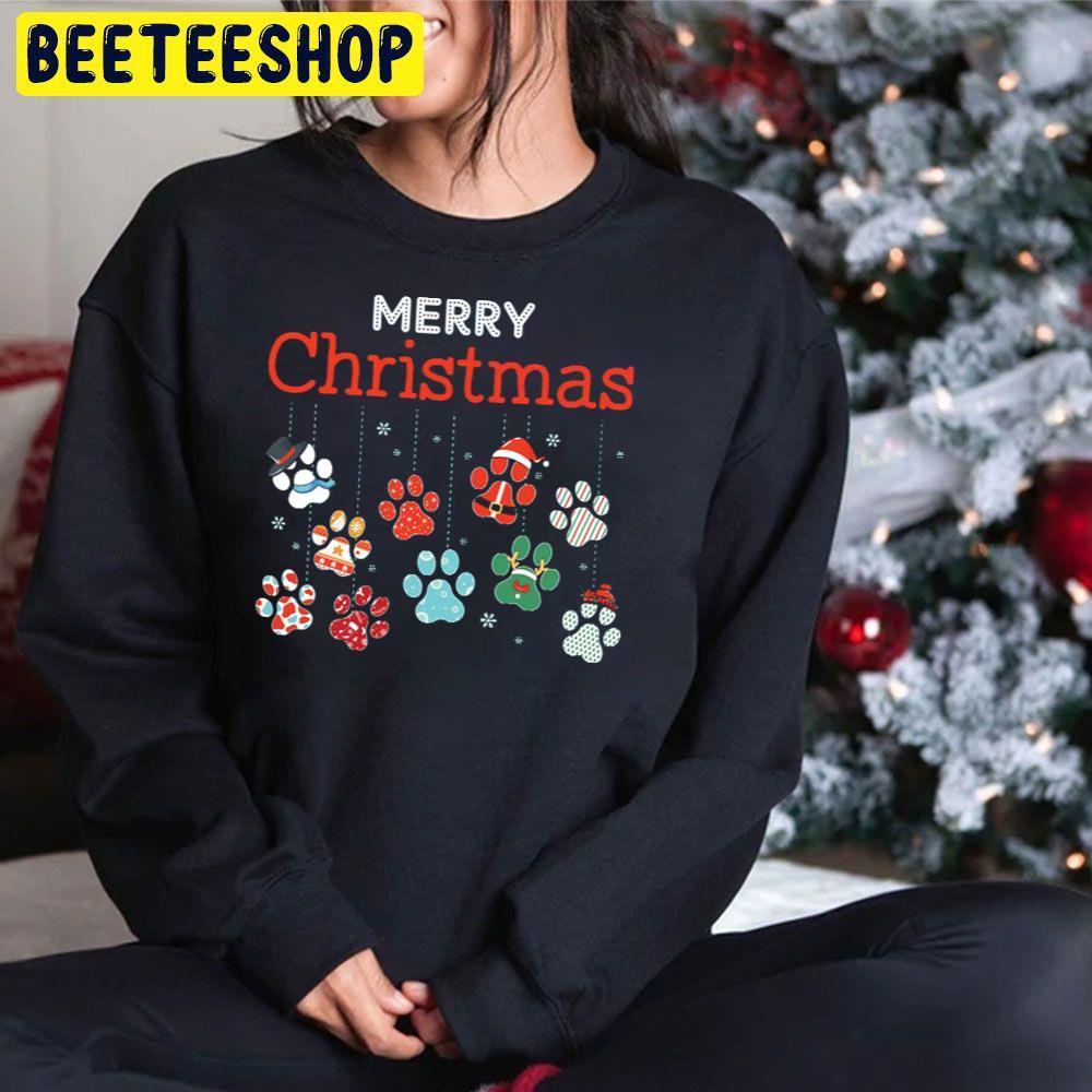 Merry Christmas Paws Beeteeshop Trending Unisex Hoodie Merry Christmas Paws Beeteeshop Trending Unisex Hoodie