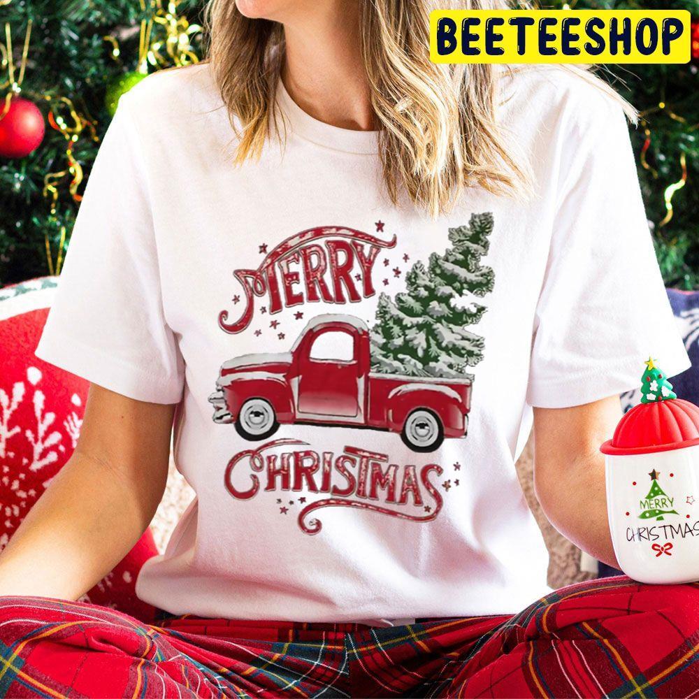 Merry Christmas Rustic Truck Beeteeshop Trending Unisex Hoodie Merry Christmas Rustic Truck Beeteeshop Trending Unisex Hoodie