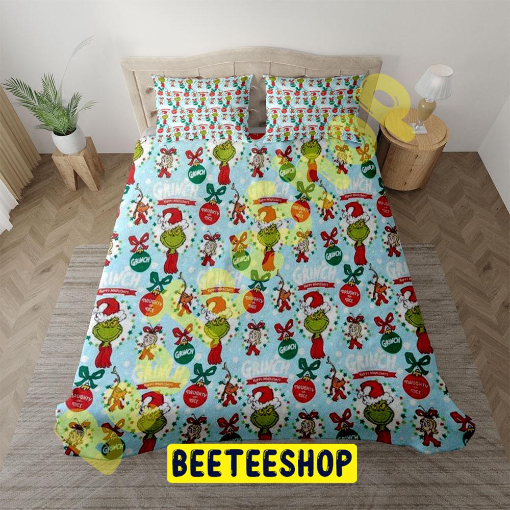 Merry Xmas Grinch Trending Bedding Set Merry Xmas Grinch Trending Bedding Set