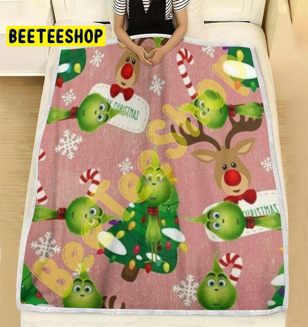 Pink Back Ground Baby Grinch Trending Blanket Pink Back Ground Baby Grinch Trending Blanket