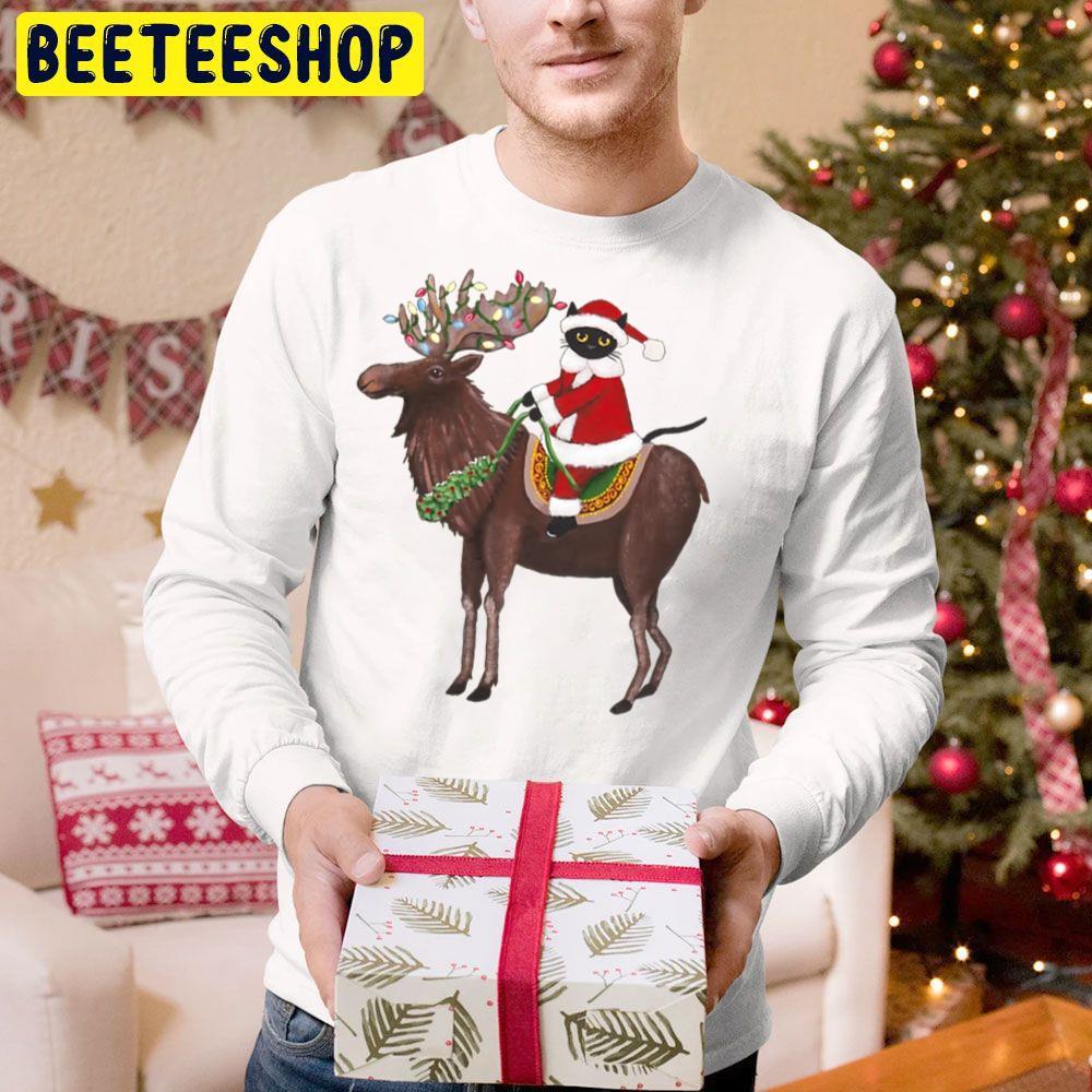 Santa Claws And Moose Christmas Beeteeshop Trending Unisex Hoodie Santa Claws And Moose Christmas Beeteeshop Trending Unisex Hoodie
