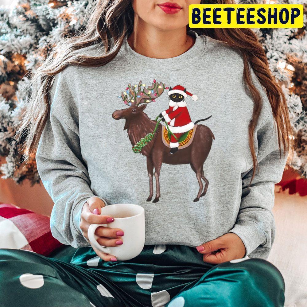 Santa Claws And Moose Christmas Beeteeshop Trending Unisex Hoodie Santa Claws And Moose Christmas Beeteeshop Trending Unisex Hoodie