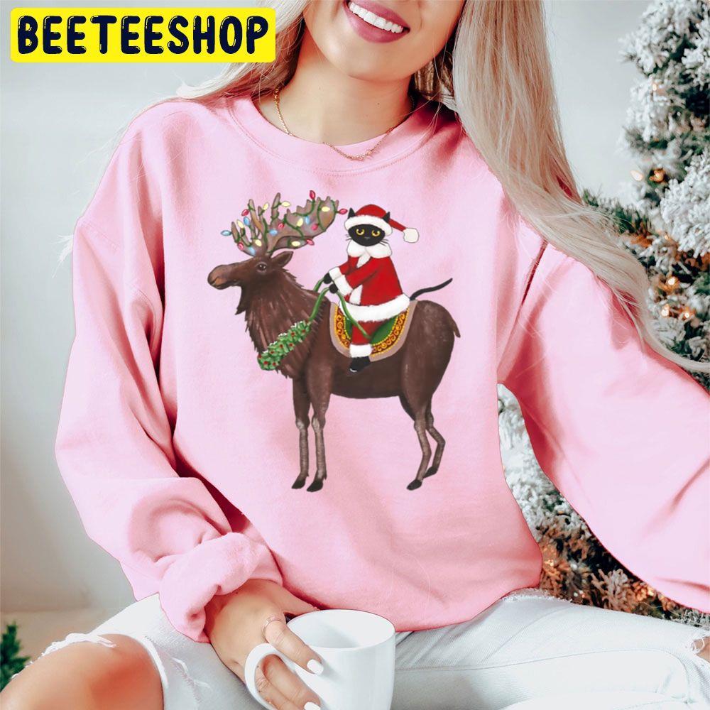 Santa Claws And Moose Christmas Beeteeshop Trending Unisex Hoodie Santa Claws And Moose Christmas Beeteeshop Trending Unisex Hoodie