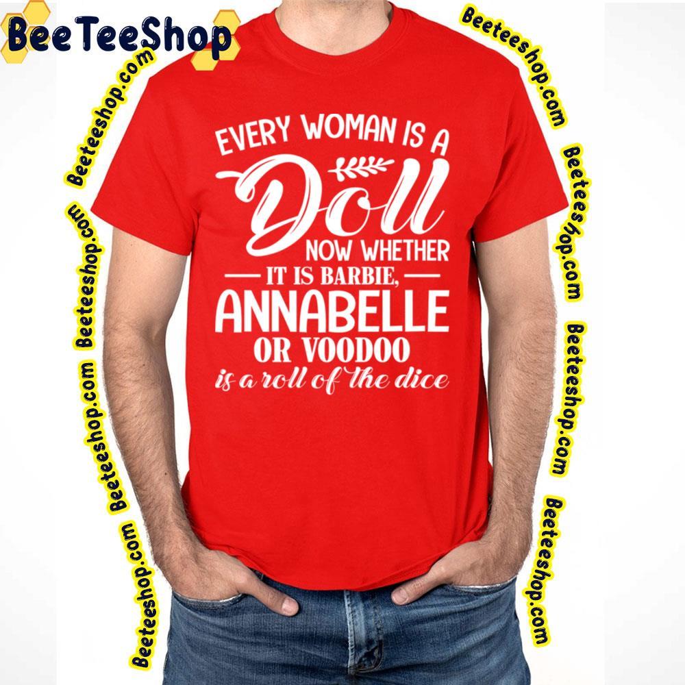 White Text Annabelle Dolls Beeteeshop Trending Unisex T-Shirt White Text Annabelle Dolls Beeteeshop Trending Unisex T-Shirt