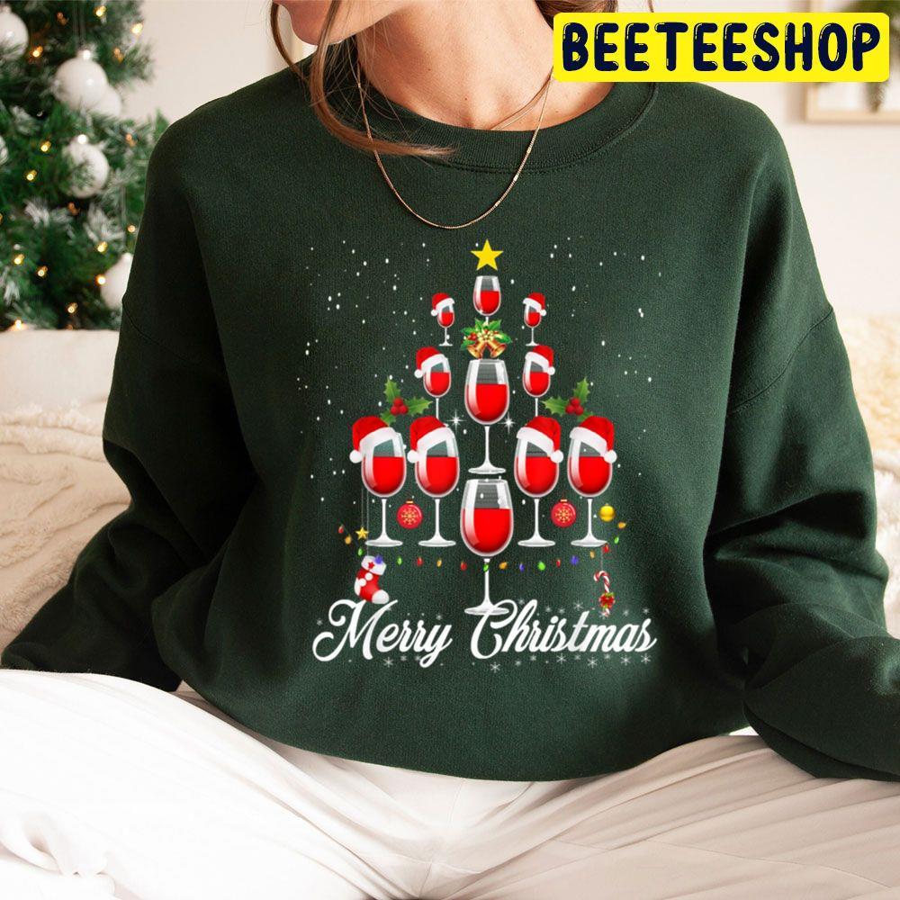 Wine Glass Christmas Tree Beeteeshop Trending Unisex Sweatshirt Wine Glass Christmas Tree Beeteeshop Trending Unisex Sweatshirt
