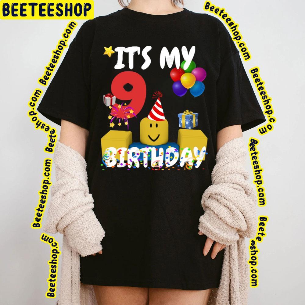 Birthday Fun 9 Years Old Roblox Unisex T-Shirt Birthday Fun 9 Years Old Roblox Unisex T-Shirt