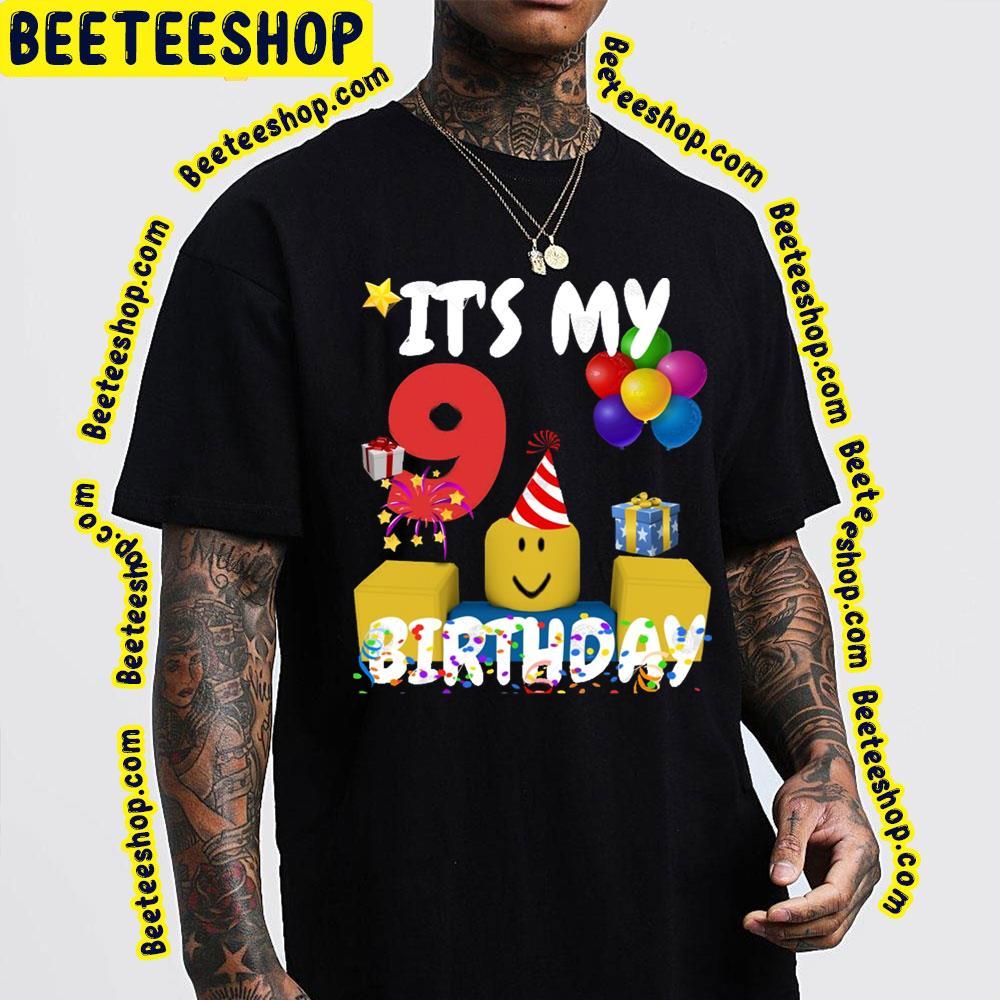 Birthday Fun 9 Years Old Roblox Unisex T-Shirt Birthday Fun 9 Years Old Roblox Unisex T-Shirt