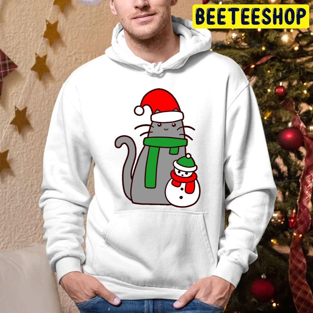 Christmas Cat And Snowman Beeteeshop Trending Unisex Hoodie Christmas Cat And Snowman Beeteeshop Trending Unisex Hoodie