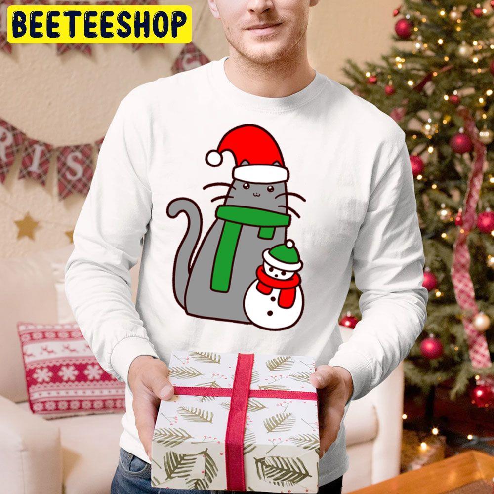 Christmas Cat And Snowman Beeteeshop Trending Unisex Hoodie Christmas Cat And Snowman Beeteeshop Trending Unisex Hoodie