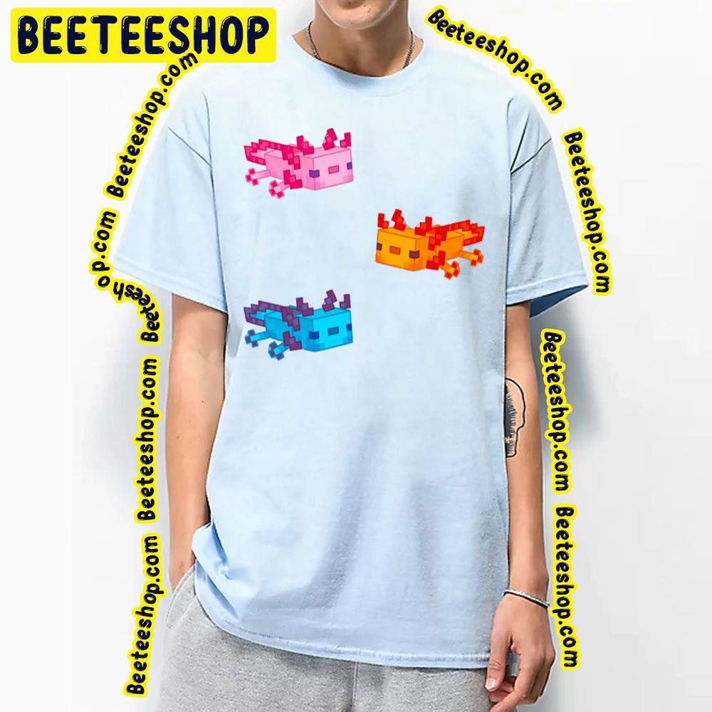 Colorful Minecraft Axolotl Trio Unisex T-Shirt Colorful Minecraft Axolotl Trio Unisex T-Shirt