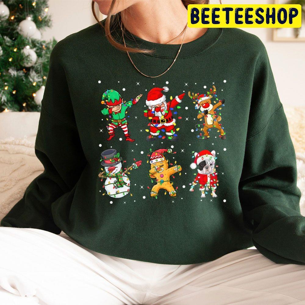 Dabbing Dab Santa Elf Frenchie French Bulldog Dog Friends Christmas Lights Beeteeshop Trending Unisex Sweatshirt Dabbing Dab Santa Elf Frenchie French Bulldog Dog Friends Christmas Lights Beeteeshop Trending Unisex Sweatshirt
