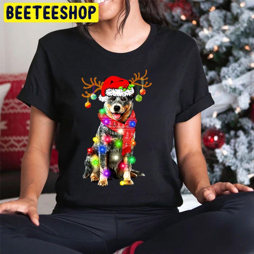 Funny Australian Cattle Santa Hat Dog Reindeer Christmas Lights Beeteeshop Trending Unisex Sweatshirt Funny Australian Cattle Santa Hat Dog Reindeer Christmas Lights Beeteeshop Trending Unisex Sweatshirt