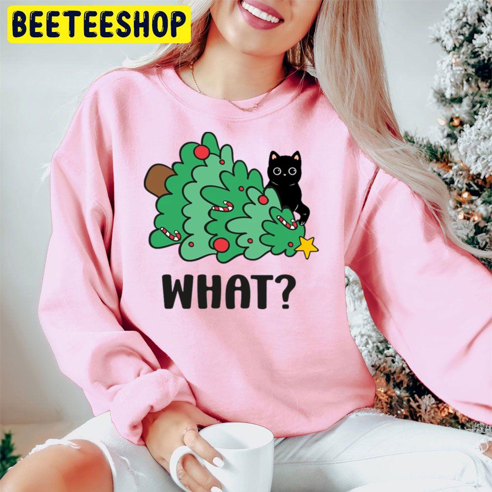 Funny Black Cat What Christmas Tree Cute Innocent Kawaii Kitty Knocking Over Tree Beeteeshop Trending Unisex Hoodie Funny Black Cat What Christmas Tree Cute Innocent Kawaii Kitty Knocking Over Tree Beeteeshop Trending Unisex Hoodie